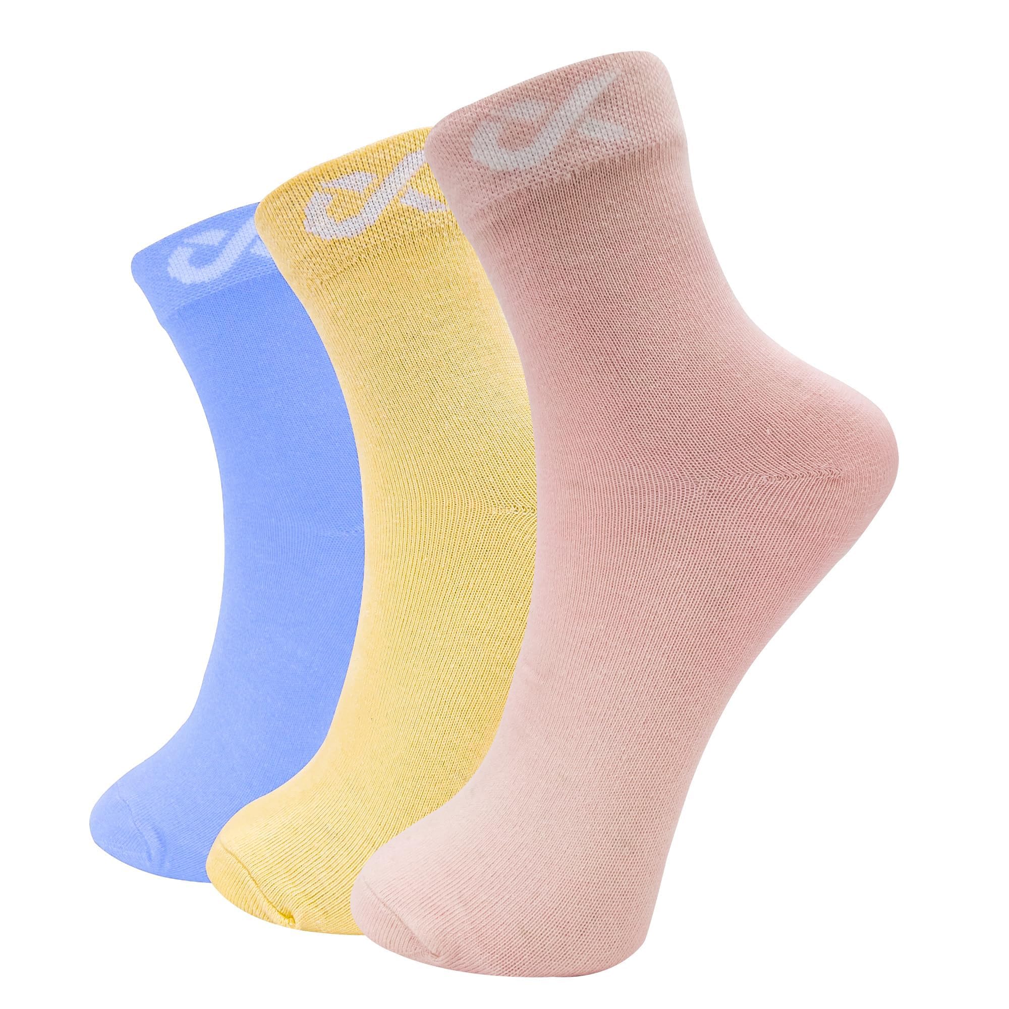 Malibu Womens And Girls Ankle Cotton Blend Socks Soft & Breathable & Stretchable & Long-Lasting Perfect for Sports, Walking, Gym (Pink, Purple, Yellow)-image-45