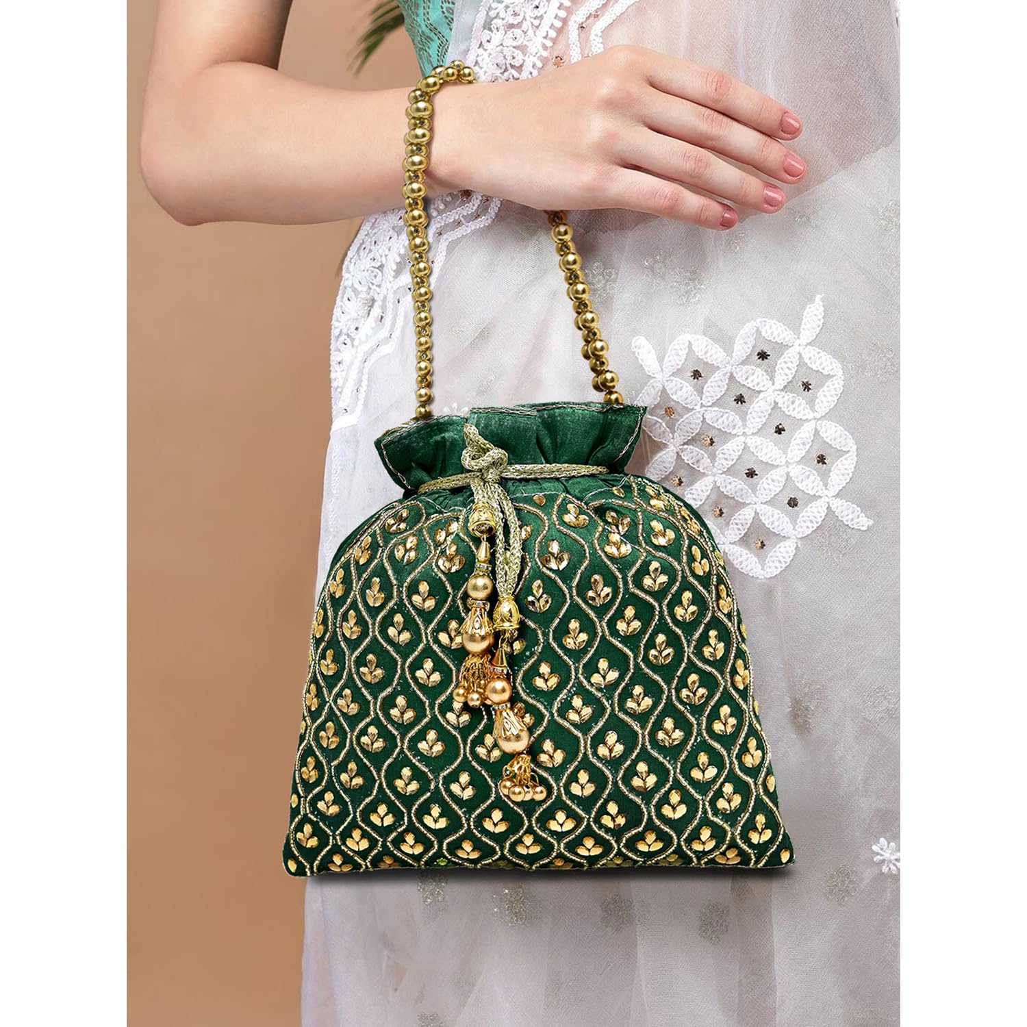 Peora Juego de joyas étnicas indias tradicionales Kundan Dulhan para novia, regalo para mujer