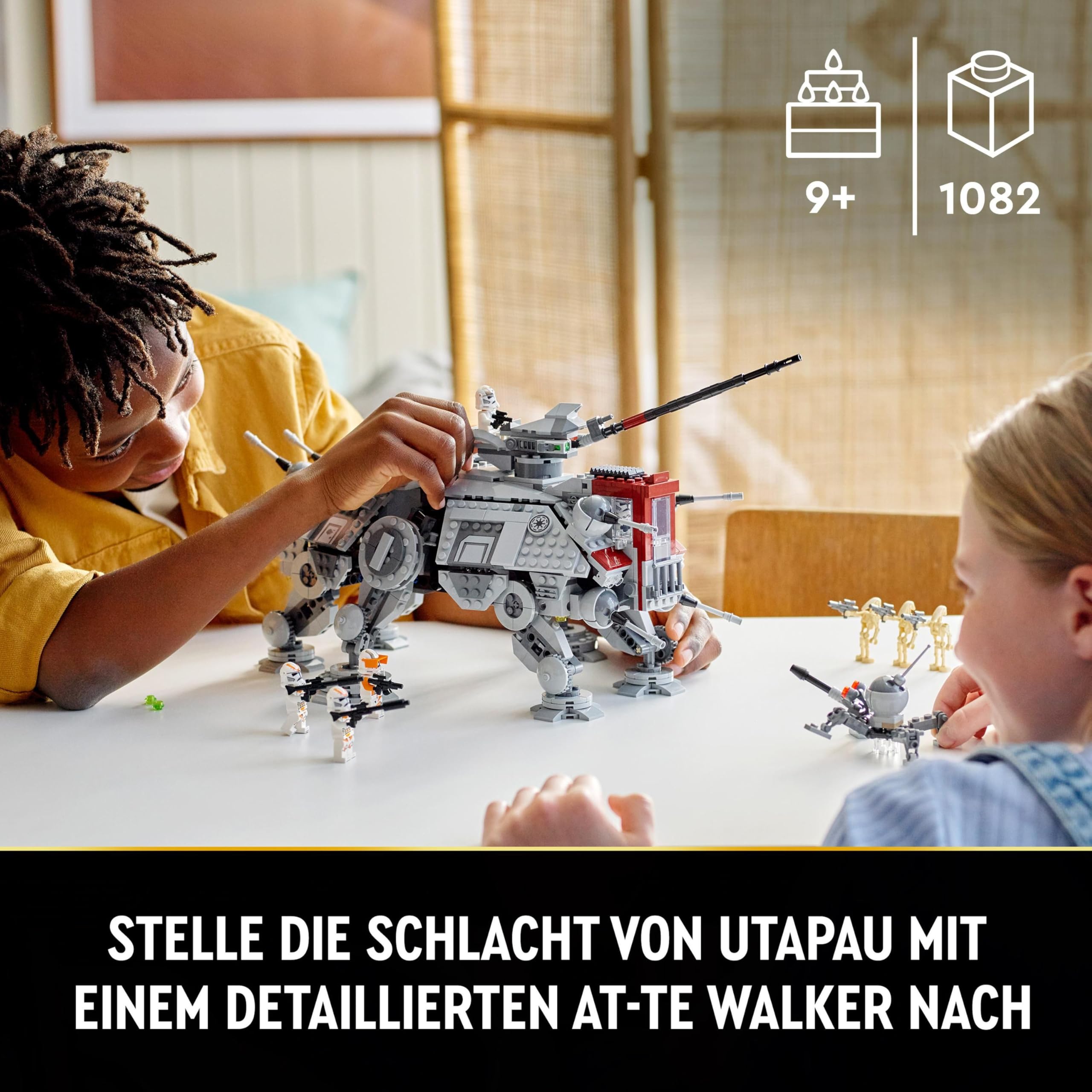 LEGO Star Wars 75337 AT-TE Walker Spielzeug mit 3 Mini-Figuren aus dem 212. Klon-Trupp, Zwergspinne und Battle Droid Figuren – Geschenk für Jungs ab 9 Jahren und Fans von Die Rache der Sith
