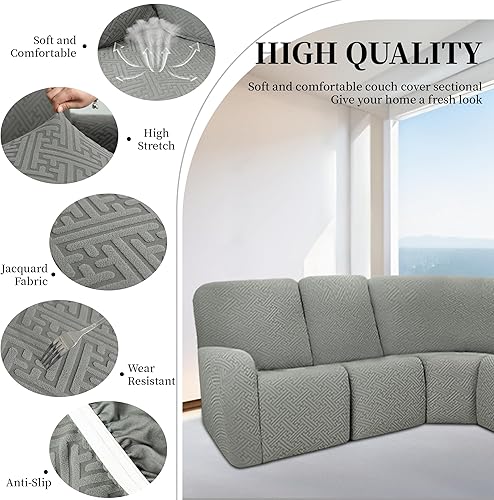 Miniatura 47 de Fundas 100% impermeables para sofá reclinable seccional, fundas para sofá reclinable en forma de L, funda para sofá seccional de esquina en forma de