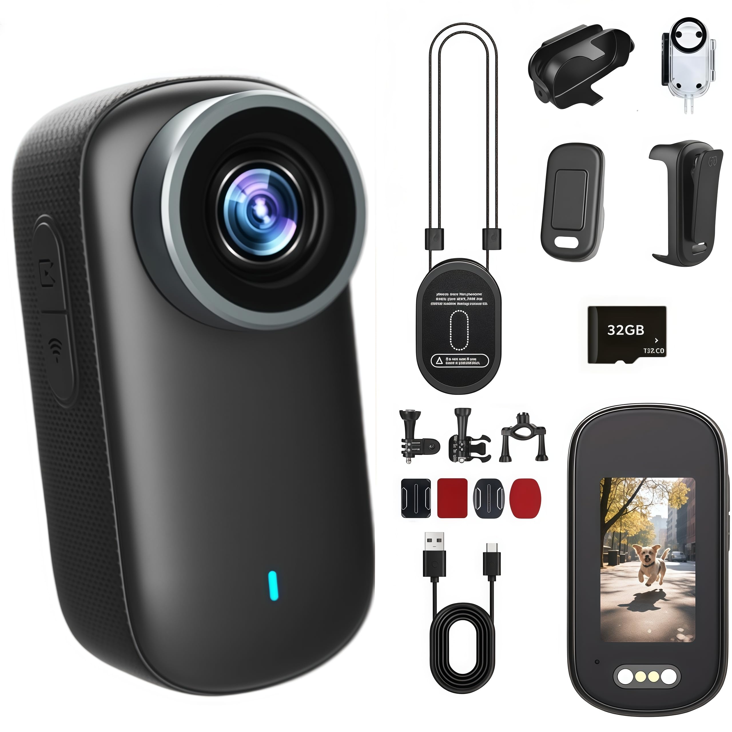 4k ultra hd sport camera body camera, mini cam portable personal camcorder for sport and ride, wide angle thumb action camera with audio & video