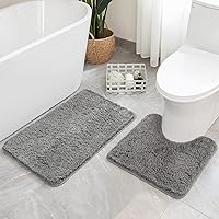 Vista 70 de MIULEE - Juego de 2 tapetes para baño, absorbentes, microfibra esponjosa y gruesa, con reverso antideslizante, lavable a máquina, para baño, ducha