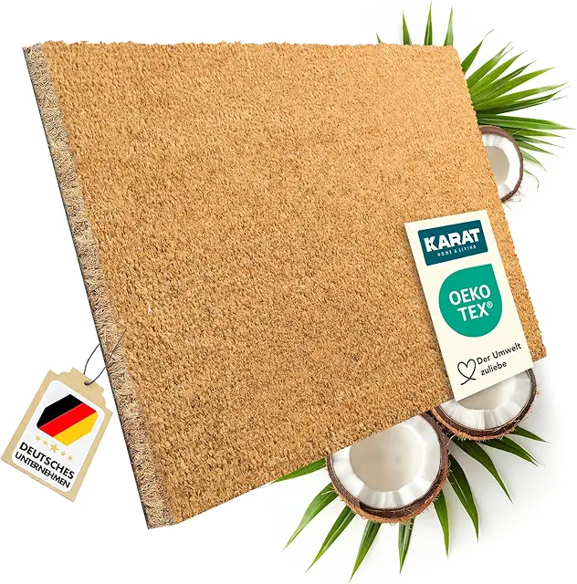 Paillasson Coco Naturel Antidérapant 60x90 cm - Tapis de Porte Durable