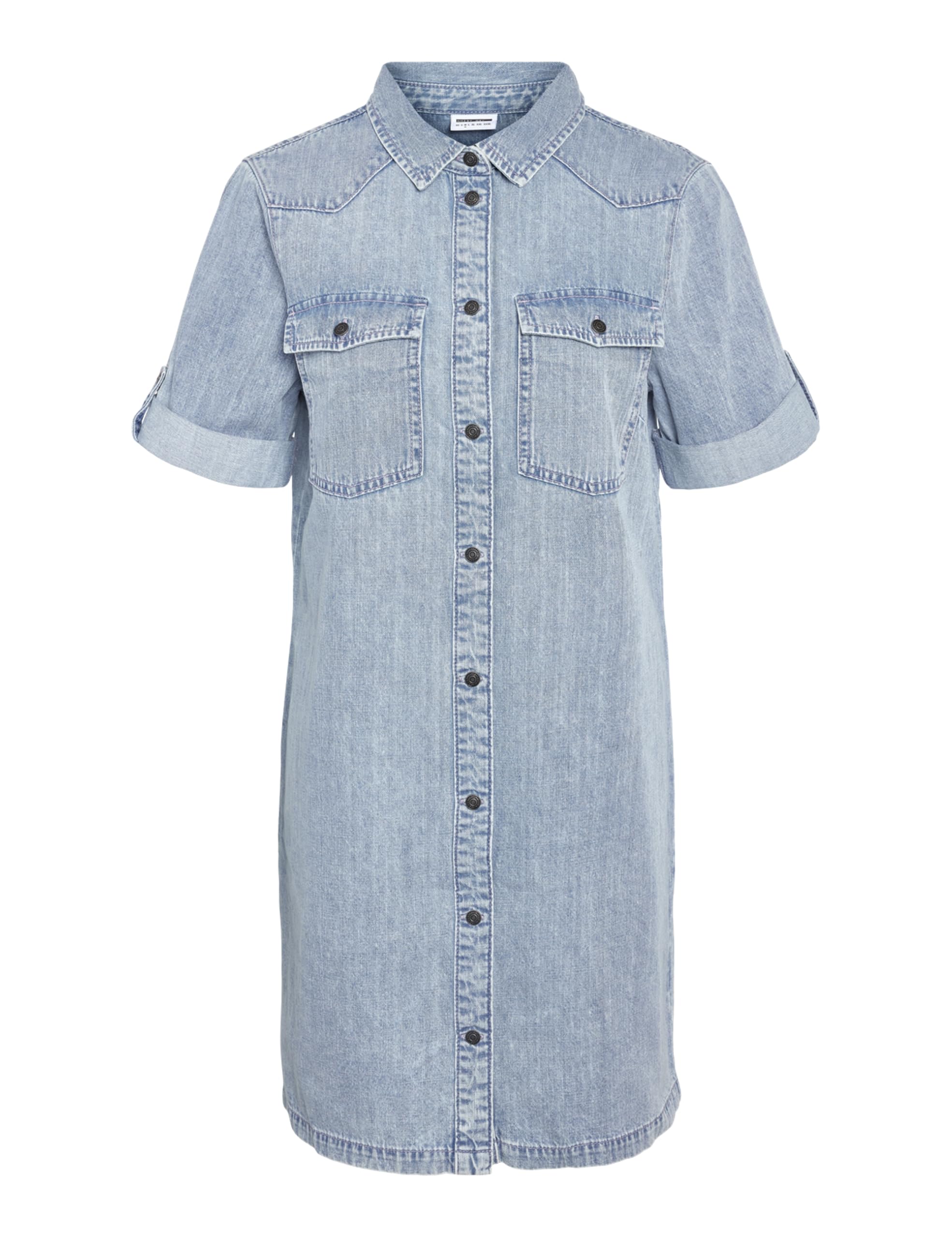 Noisy may Womens Nmnew Signe S/S Denim Wg003lb Noos Dress, Light-Blue, L UK