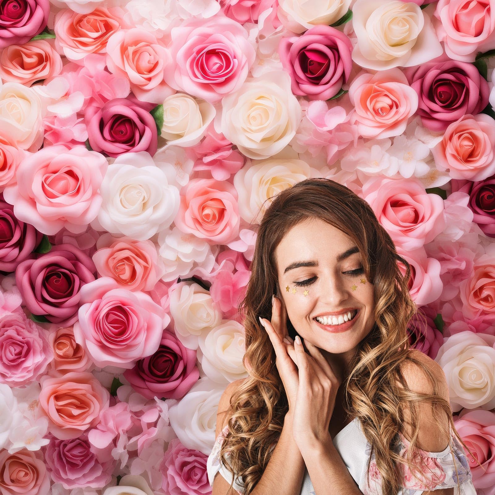 Rosen Blumen Fotohintergrund – 2,5x1,8 M Vinyl, Für Studio, Hochzeit, Geburtstag, Video