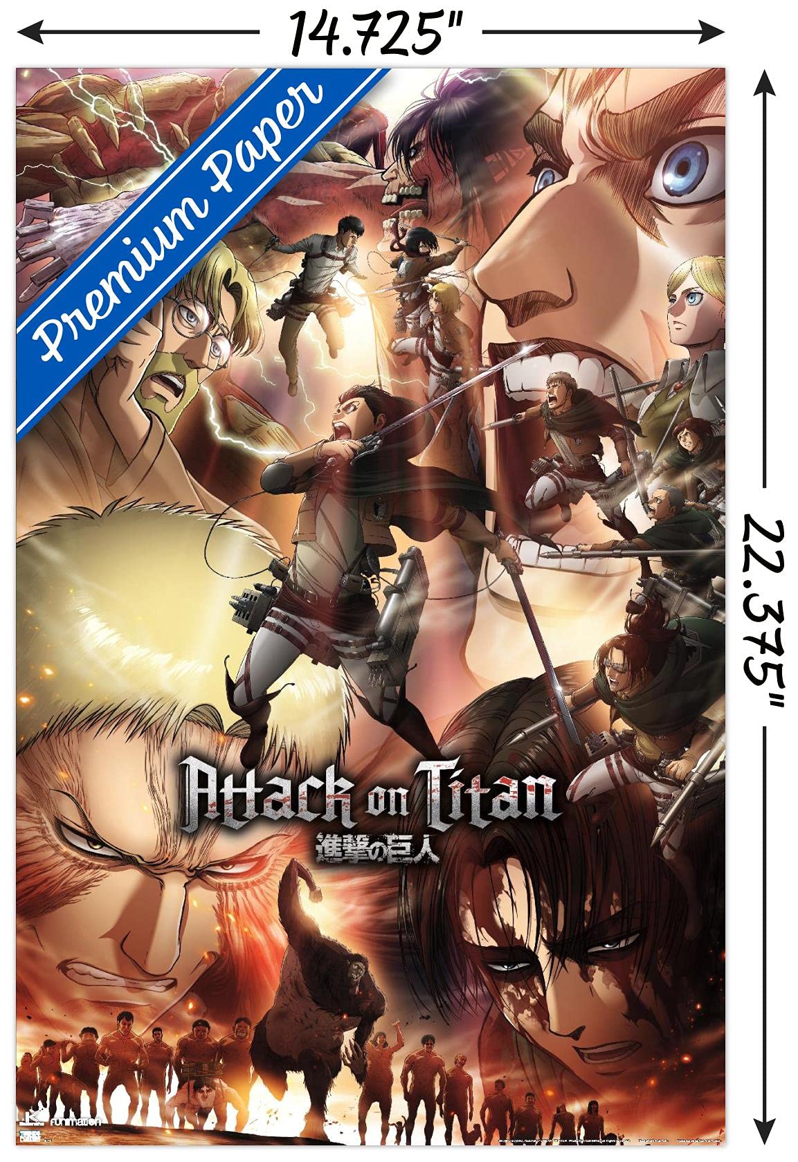 Amazon.com: Attack on Titan: Season 3 - Key Art Wall Poster, 22.4L