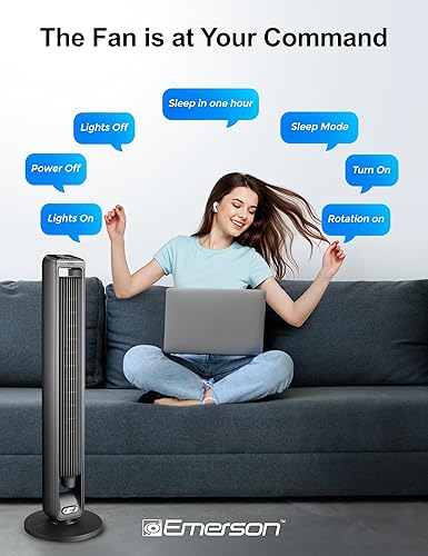 Miniatura 4 de Emerson SmartVoice - Ventilador de torre sin aspas de 29 pulgadas, sin conexión, más de 40 comandos de control de voz, sin aplicación, sin WIFI, sin