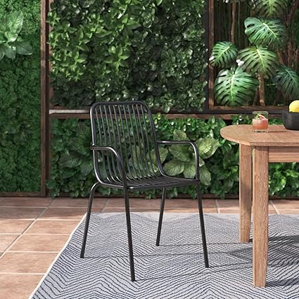 qwqbuy? Steel Dining Chairs Indoor Outdoor Chairs Patio Chairs Kitchen Metal Chairs 18 Inch Seat Height Restaurant Chair Metal Stackable Chair Tolix Side Bar Chairs 330LBS Weight Capacity (6)