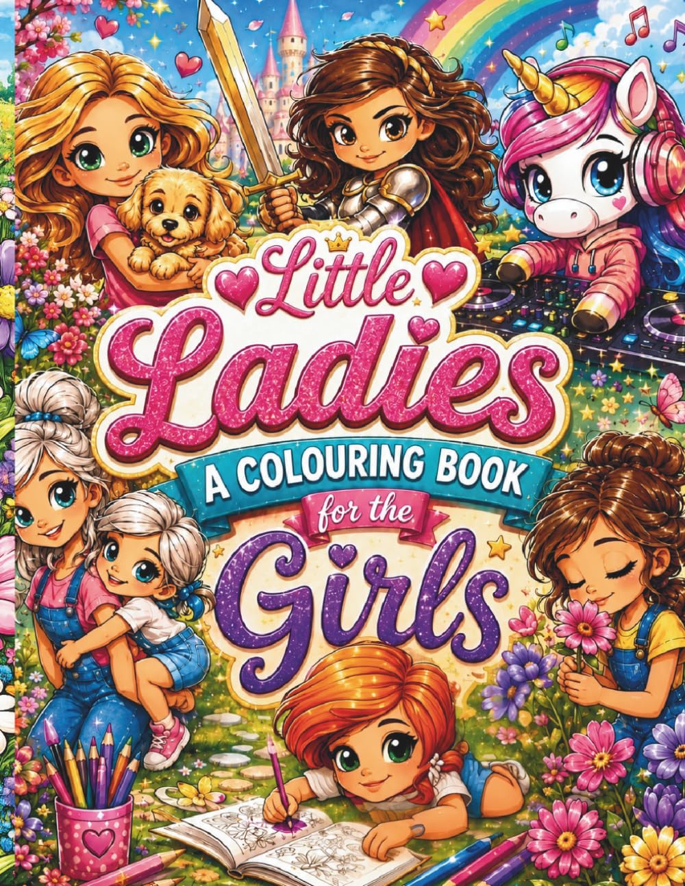 Title: Little Ladies: A Coloring Book for Girls: Unicorns, Princesses, and All Things Nice a Magical Adventure Coloring Book (Silly Goose publishing)
