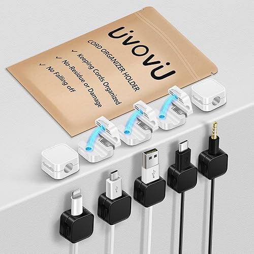 Paquete de 10 organizadores de cables, clips magnéticos para mesita de noche debajo del escritorio, organizador de cables con adhesivo fuerte,