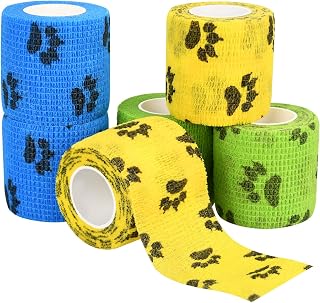 6pcs Vet Wraps, 2" Self Adhesive Bandage Wraps, Non-Woven Pet Wraps for Dogs Pet Animals & Ankle Sprains & Swelling