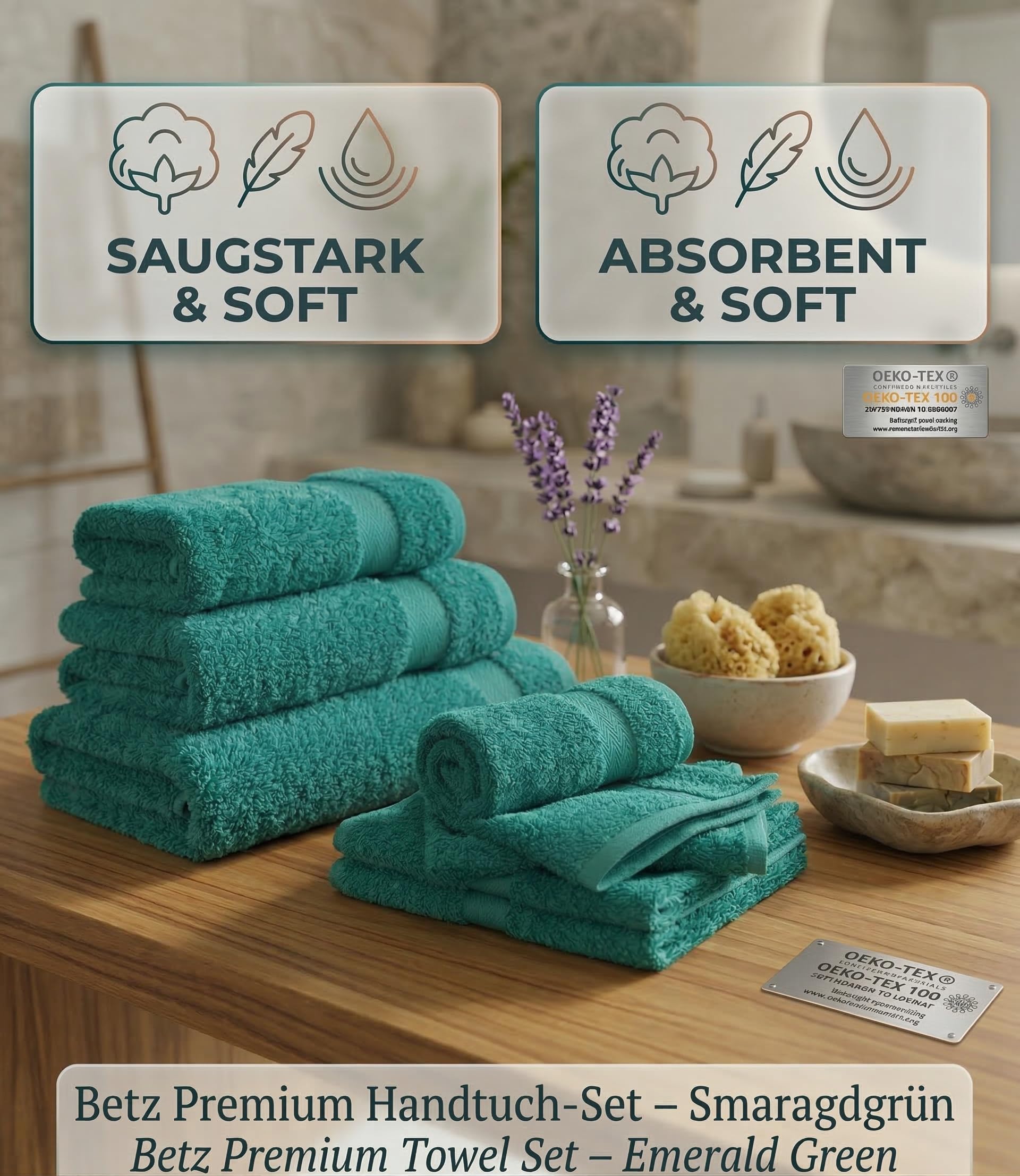 Betz Juego de 10 Piezas de Toallas Premium 100% algodón 2 Toallas de baño 4 Toallas de Mano 2 Toallas Invitados 2 Manoplas de baño Color