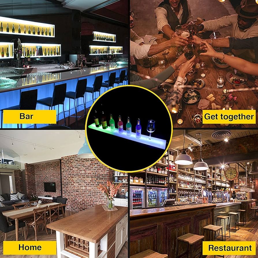 Amazon｜バー酒LEDライト付きボトルディスプレイスタンド、1段