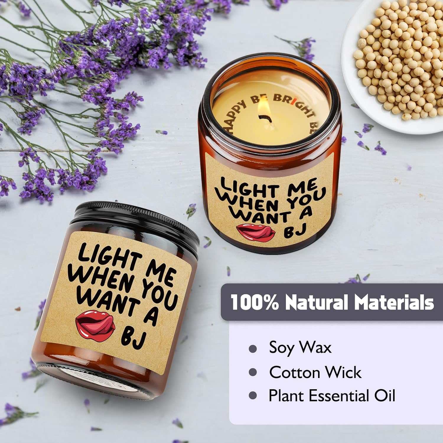 Lavender Scented Candle Gifts for Men, Naughty Candle Gifts for Him, Funny Gift from Wife, Anniversary, Sweetest Day, Valentine's Day, Birthday Gift for Husband, Boyfriend, Fiance Present - Image 3