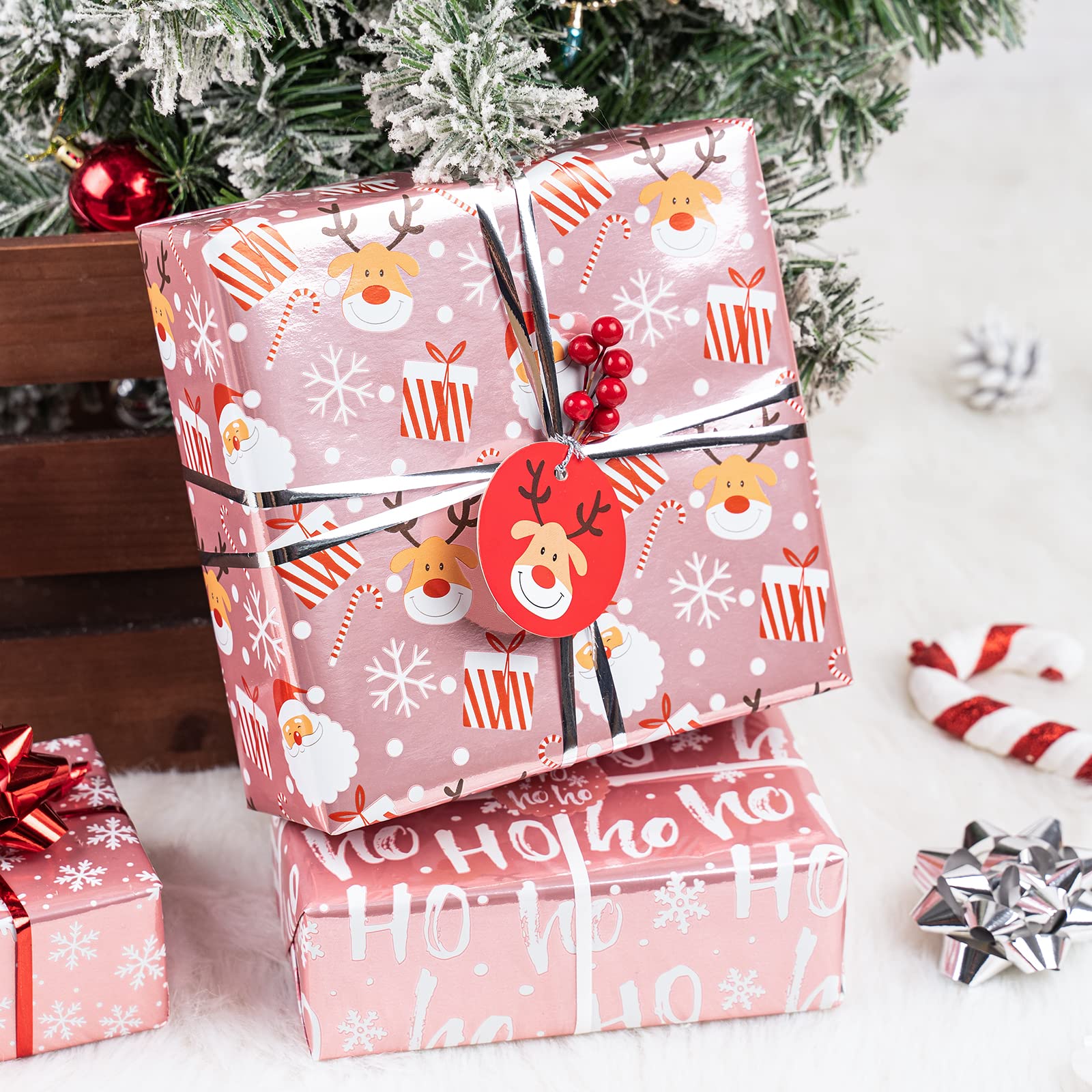 Amazon.co.jp: LeZakaa クリスマスラッピングペーパーセット ミニ