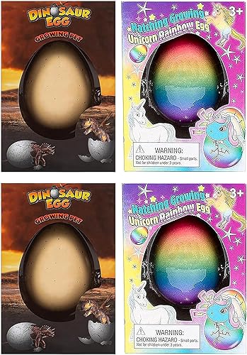 Surprise Growing Dinosaurio y Unicornio Huevo de Escotilla de Juguete Novedad para Niños  Juego de 4 Piezas