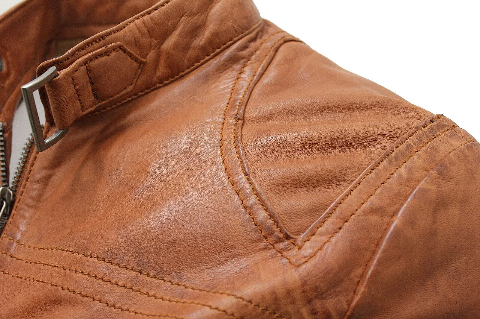 Infinity Leather Veste de Moto Classique en Cuir Véritable Pour Femmes