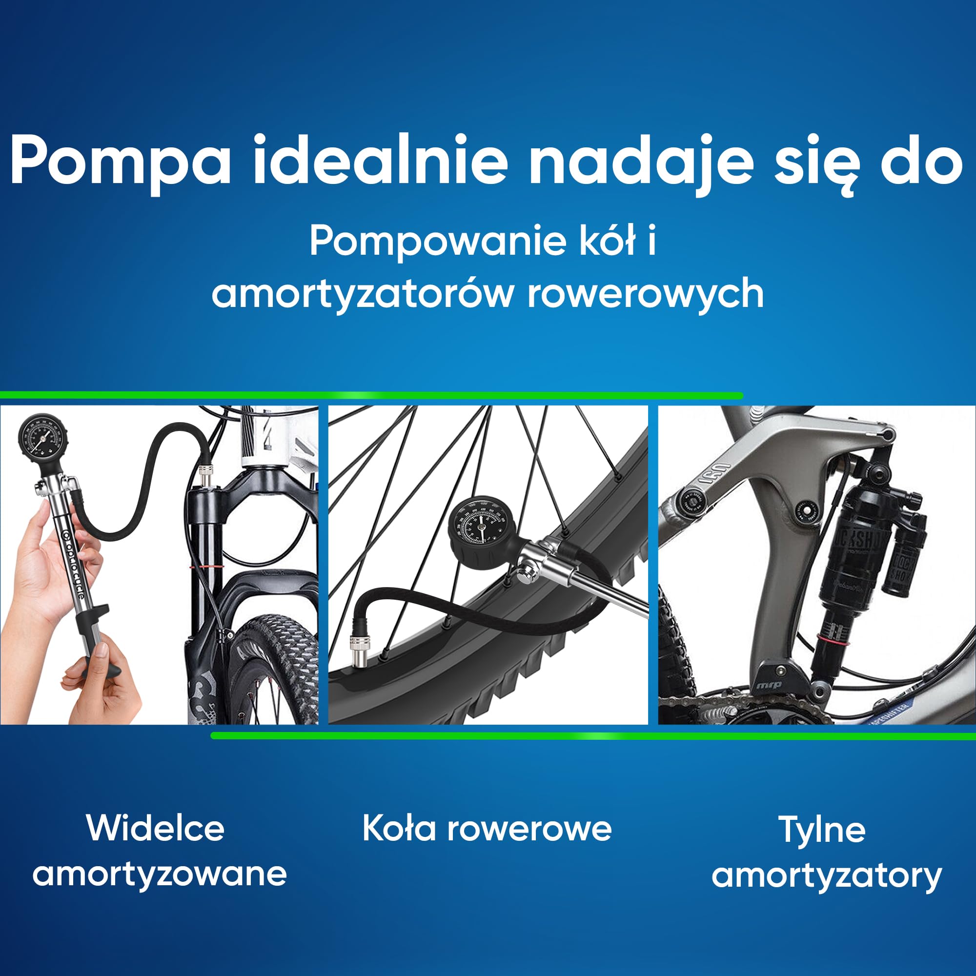 Pompka do Amortyzatora MTB – Pompka Wysokociśnieniowa z Manometrem do Widelca i Dampera | Shock Pump do Fox, RockShox, Manitou