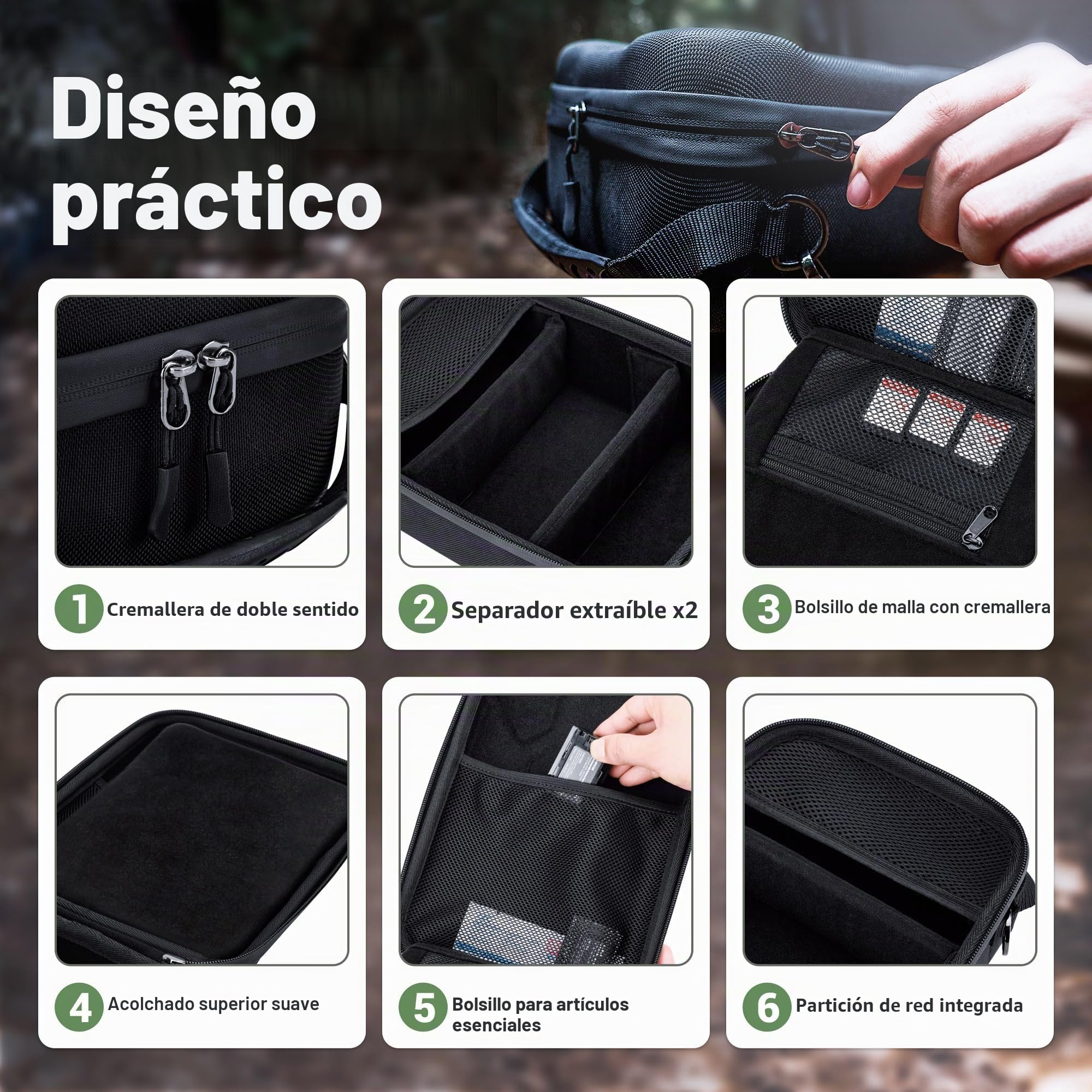 JJC Funda rígida a Prueba de Golpes para Nikon cámara Z50, Z30, Z8, Z7, II, Z6, II, Canon EOS R50, R100, R10, R8, R7, R6, Mark II, R5, Sony A7, IV, A7, III, A7R, V, con Lente y más, Black, Funda para