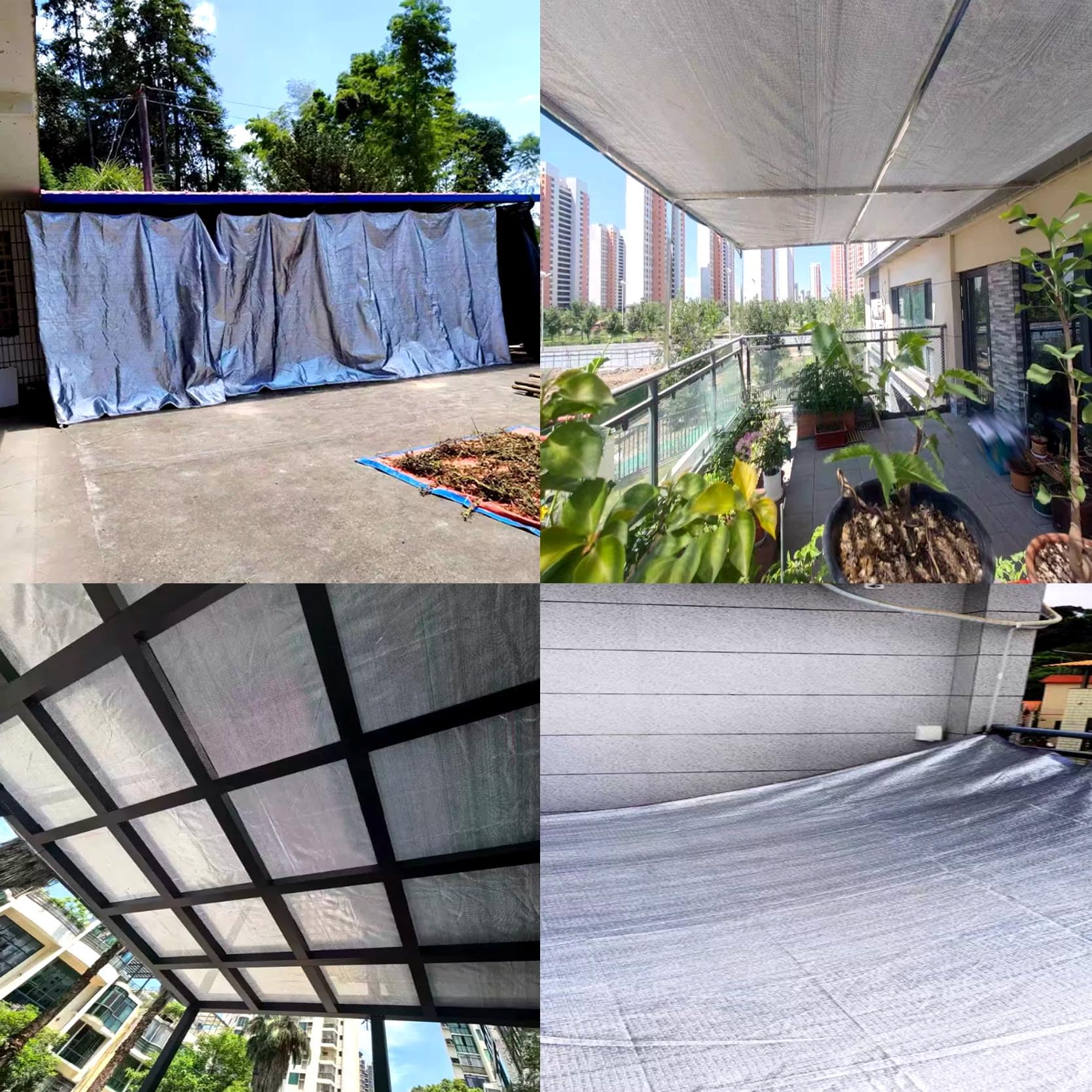 Malla de sombreo Rectangular de Aluminio Reflectante, Reutilizable | Toldo de Sombra 99 % de protección térmica con ojales, fácil de colgar para coche, gallinero, perrera, plantas y camping