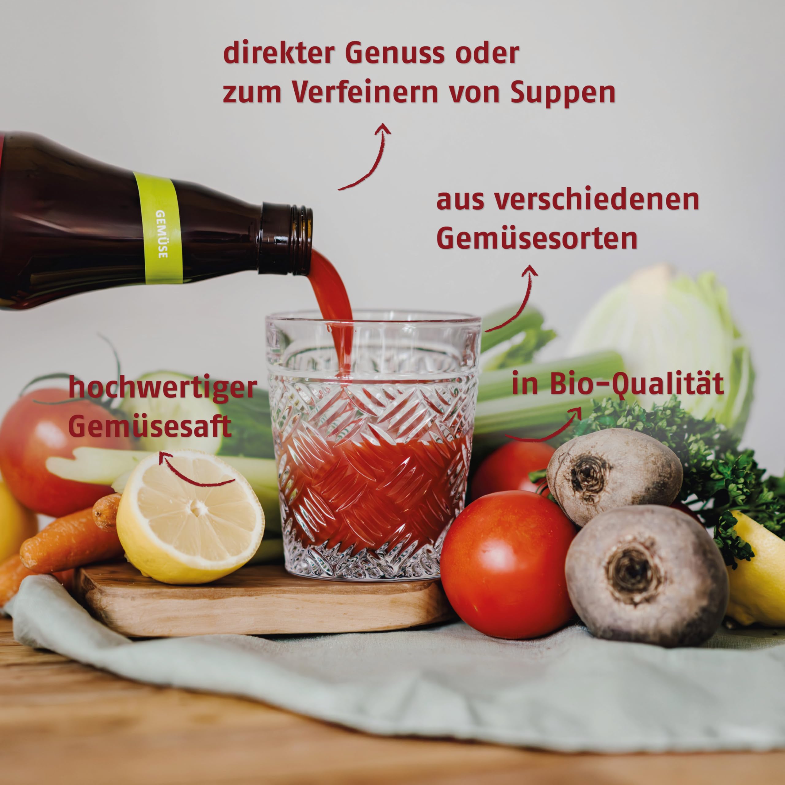 RABENHORST Traditionelles Gemüse BIO 6er Pack (6 x 700ml) | Hochwertiger Gemüsesaft aus verschiedenen Gemüsesorten