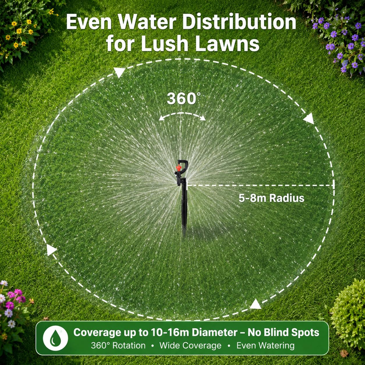 Goutteurs d'irrigation 20 pièces G-Type 360 ​​degrés de Rotation arroseur arrosage buse de pulvérisation Accessoire pour pelouse de Jardin