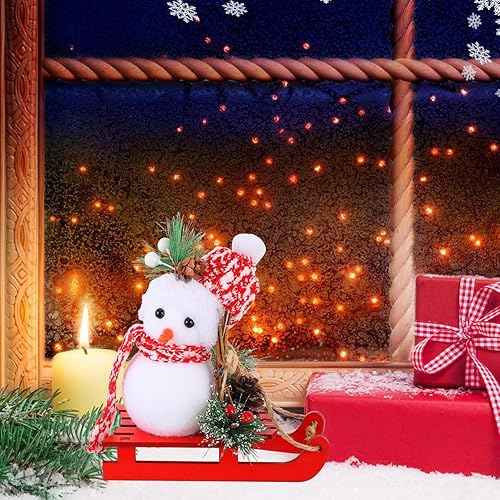Miniatura 7 de Adornos de muñeco de nieve de Navidad, decoración de mesa rústica, centro de mesa, decoración de mesa, muñecos de muñeco de nieve de peluche, muñeco