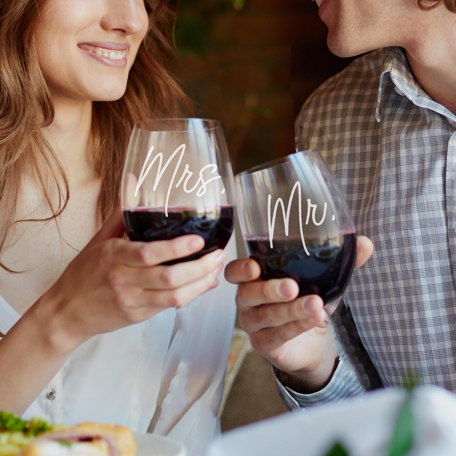 My Personal Memories Mr and Mrs Whiskey Glasses, Beer Glasses, Wine Glasses Gift Set of 2 (Stemless Wine Glasses Set of 2)