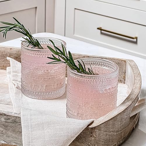 Miniatura 3 de Kate Aspen Juego de 24 vasos transparentes con cuentas de hobnail (10 onzas), juego de cristalería vintage, juego de vasos de cóctel, vasos de jugo,