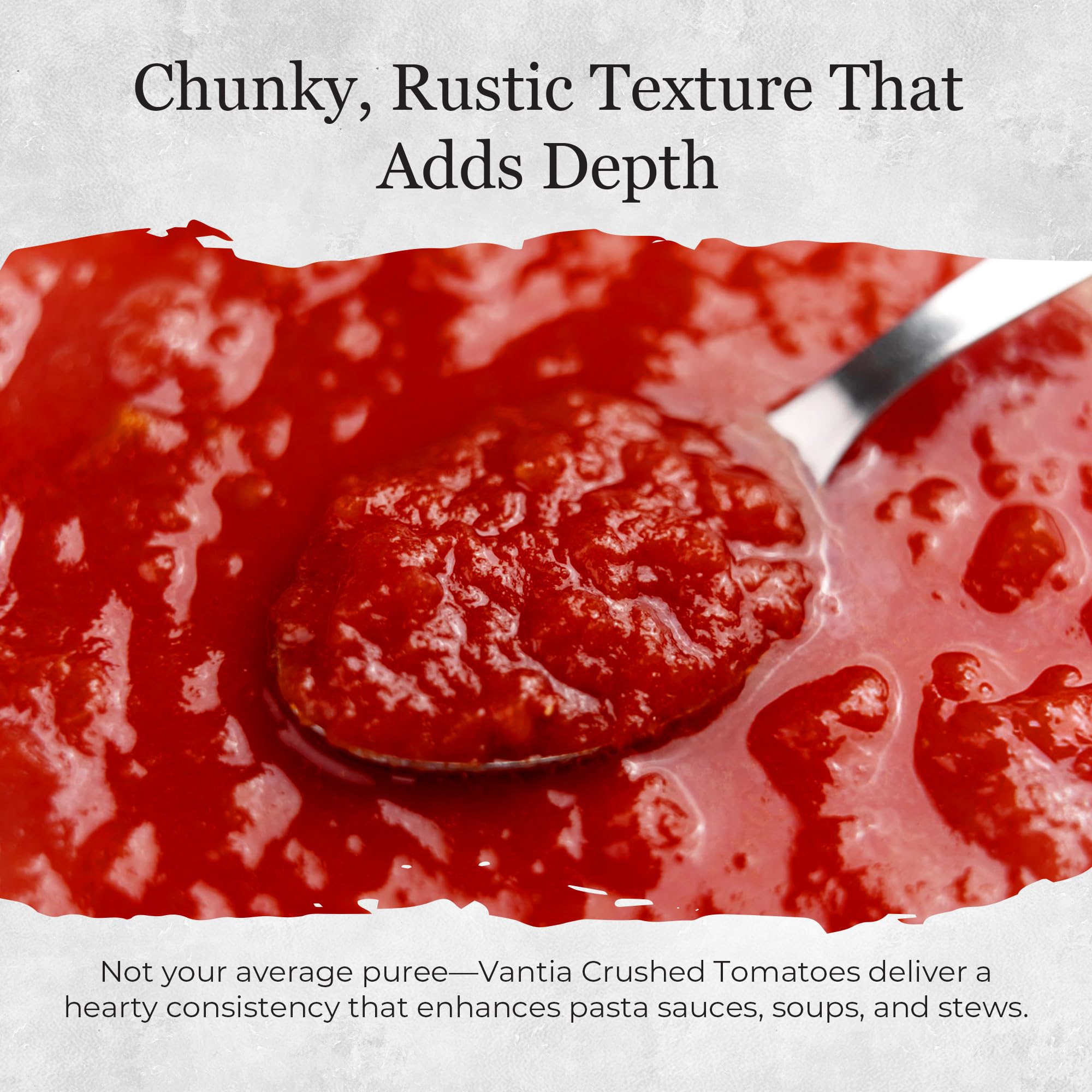 Vantia Crushed Tomatoes All Natural 28 oz Can – Imported Italian Chunky Crushed Tomatoes in Rich Tomato Juice, Perfect for Pasta Sauce, Soups, Stews & Classic Italian Cooking