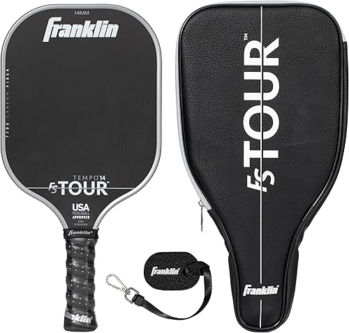 Franklin Sports Pro Pickleball - Juego de paletas de fibra de carbono FS Tour Series, cubierta + borrador, 0.551 in + 0.630 in