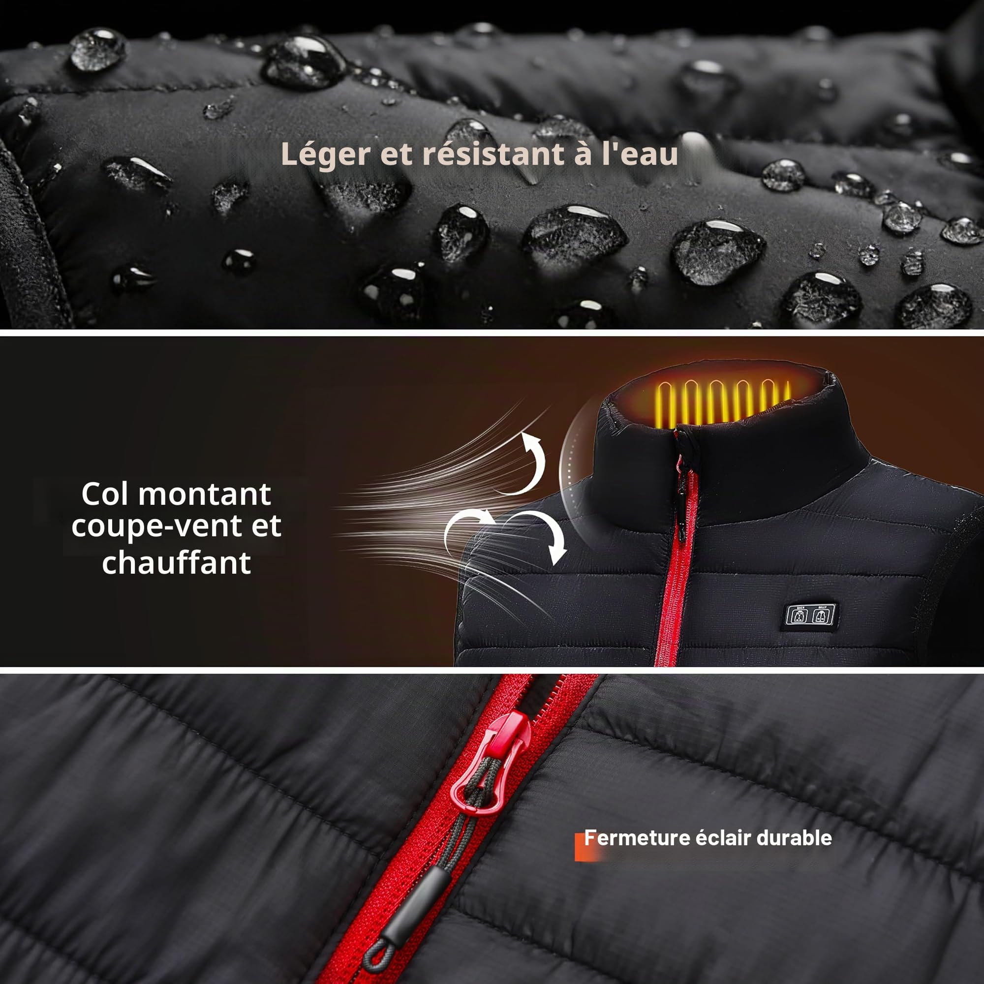 Veste Chauffante Femme,Gilet Chauffant Femme avec Chauffage 13 Zones et 3 Niveaux,Veste Chauffante Avec Batterie pour Camping, Randonnée et Ski