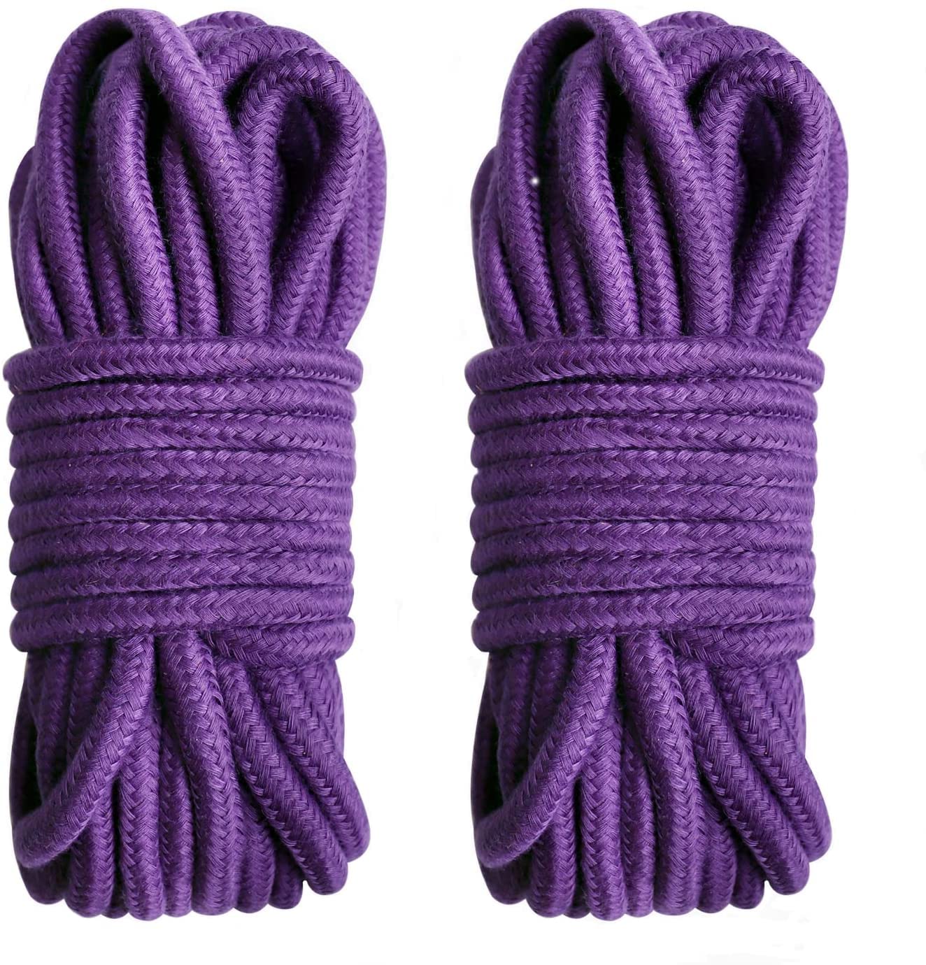 Cuteboom Red/Black/Pink 2 Pcs Cotton Rope, 8Mm Multi Purpose Strong Soft Tying Cord For Camping Gardening Boating Crafting, Alternative Sm Bondage Bundle,10M/5M/20M And Purple (Purple,5M)