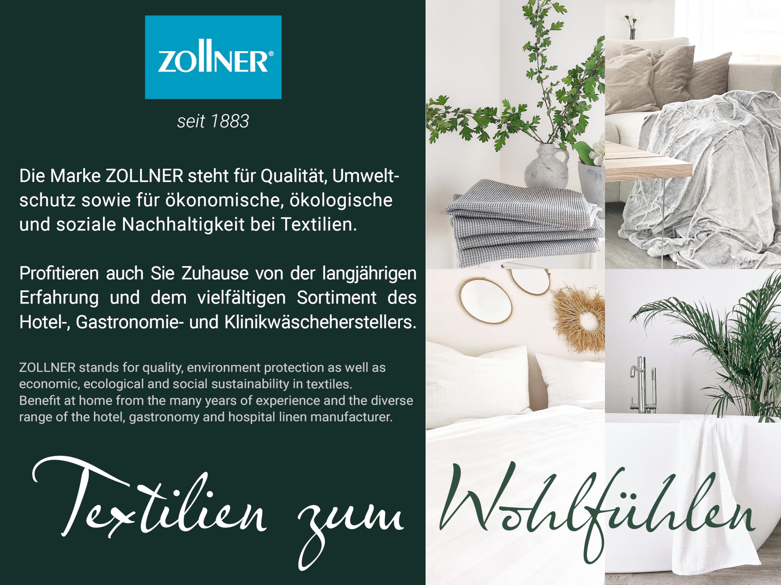 ZOLLNER schwer entflammbare Bettdecke - Polyester - mit Wellensteppung - 135x200 cm - Wärmeklasse 4 - Made in Europe - waschbar bis 60°C - Oeko Tex® Zertifiziert