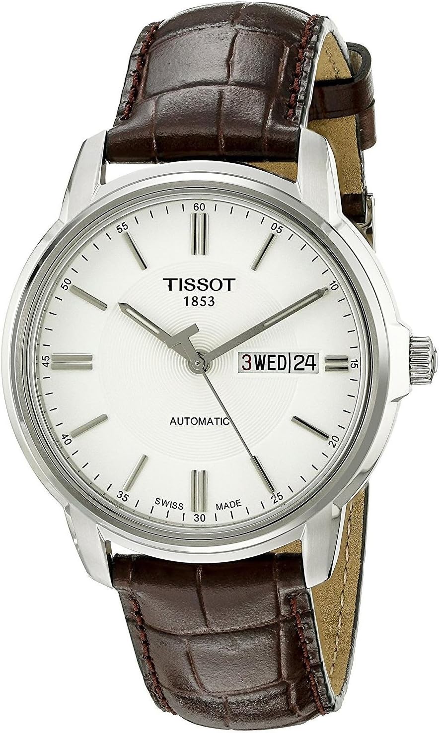 Tissot Men's T0654301603100 Automatic III Swiss Automatic Watch with Brown Band