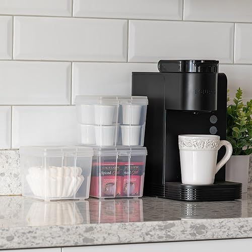 Miniatura 6 de IRIS USA - Contenedores verticales de plástico con tapa abatible para despensa, hogar, oficina, organización, organizador pequeño apilable con