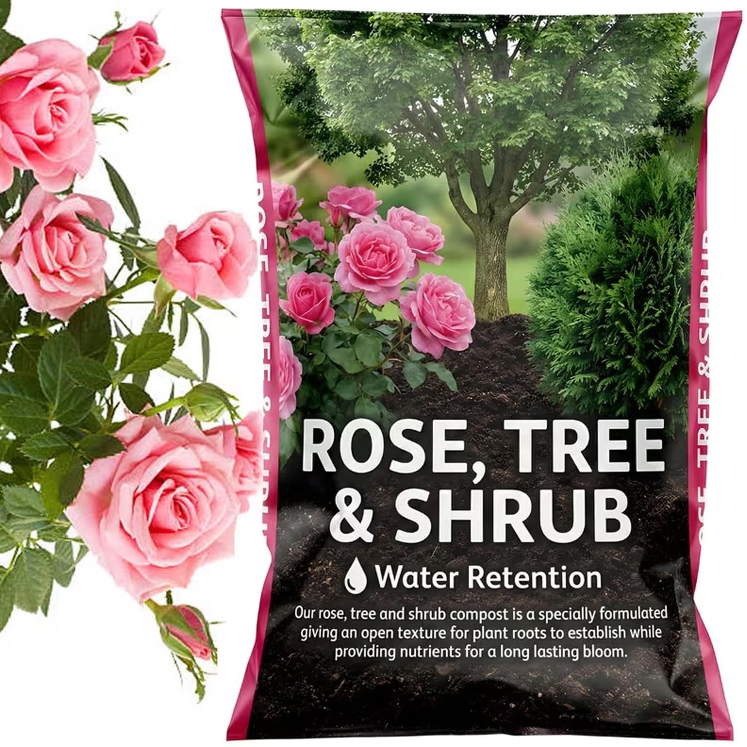 Rose Tree & Shrub Compost 50 Litres Outdoor & Indoor Gardening Soil Planting Small To Large Plants (50 Litre Bag)