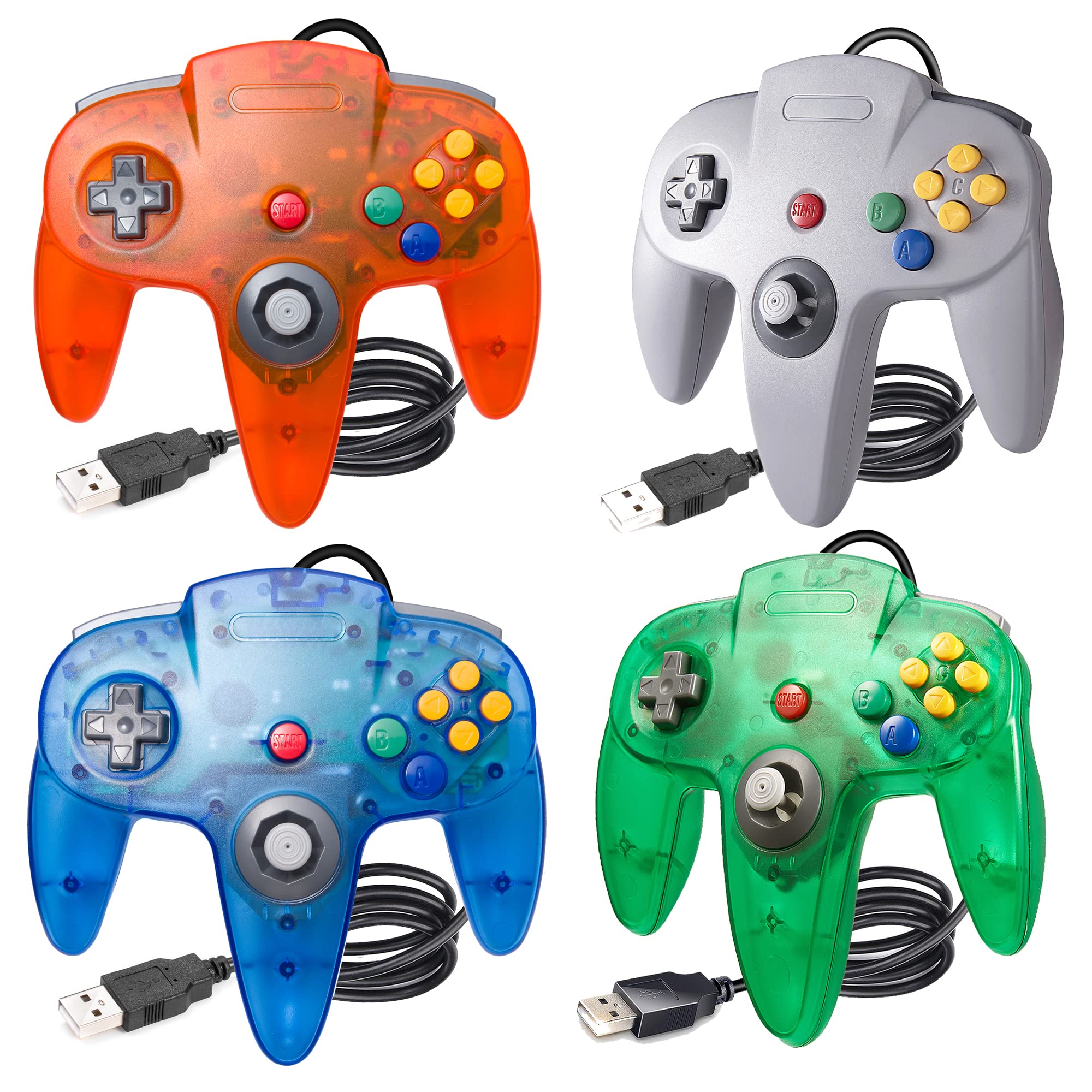 miadore4 Pack USB N64 Controller, Classic N64 Controller Wired 64 Gamepad Controller Joystick for PC MAC Raspberry pi 4 [Windows]…