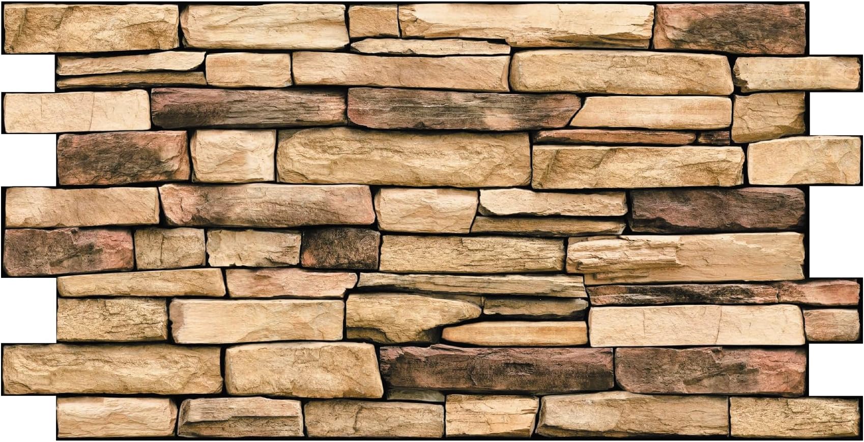 Grace Baltic – 3D Wall Panels for Interior Wall Decor Non-Adhesive Thin and Elastic PVC Wall Covering Panels for Home and Office (10, Natural Shale)