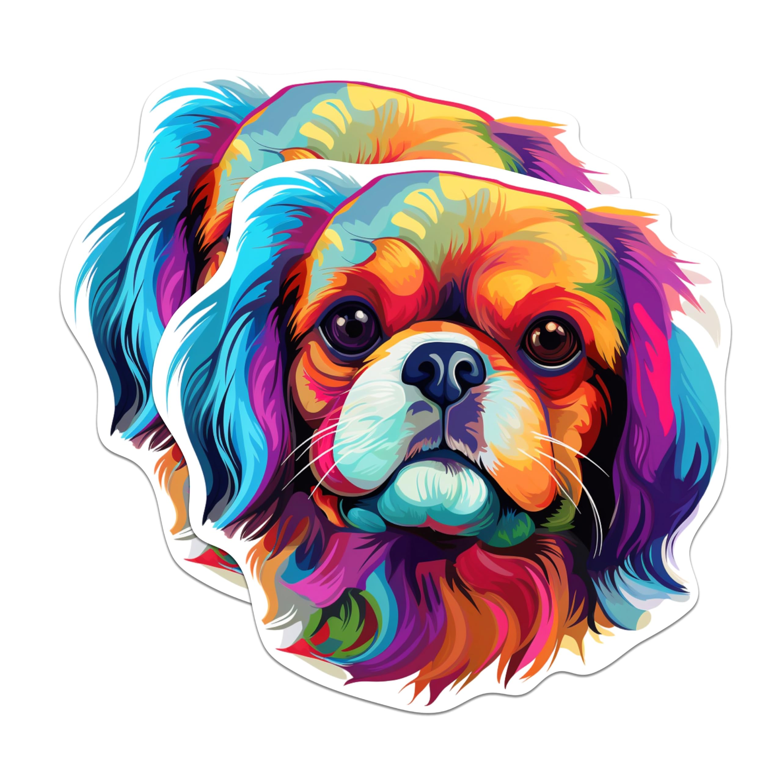 (2 Pack) Pekingese Dog Breed Stickers - 5 Inches On Longest Side - Choose from Over 100 Dog Breeds - for Cars, Trucks, Skateboards, Laptops - Made in USA - BMCS1914