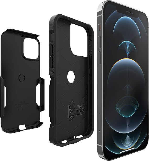 OtterBox iPhone 12 & iPhone 12 Pro Commuter Series Case - Black | Thin & Protective iPhone Case, Dual-Layer, Impact Absorbing iPhone Case