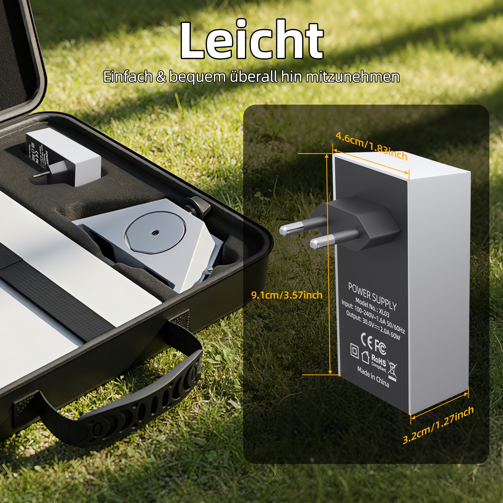 Joinfworld Starlink Mini ładowarka 60 W, zasilacz zastępczy AC adapter 30 V 2 A wyjście (korzystanie z oryginalnym kablem, bez kabla w zestawie) ładowarka sieciowa, do mini anteny Starlink, w podróży