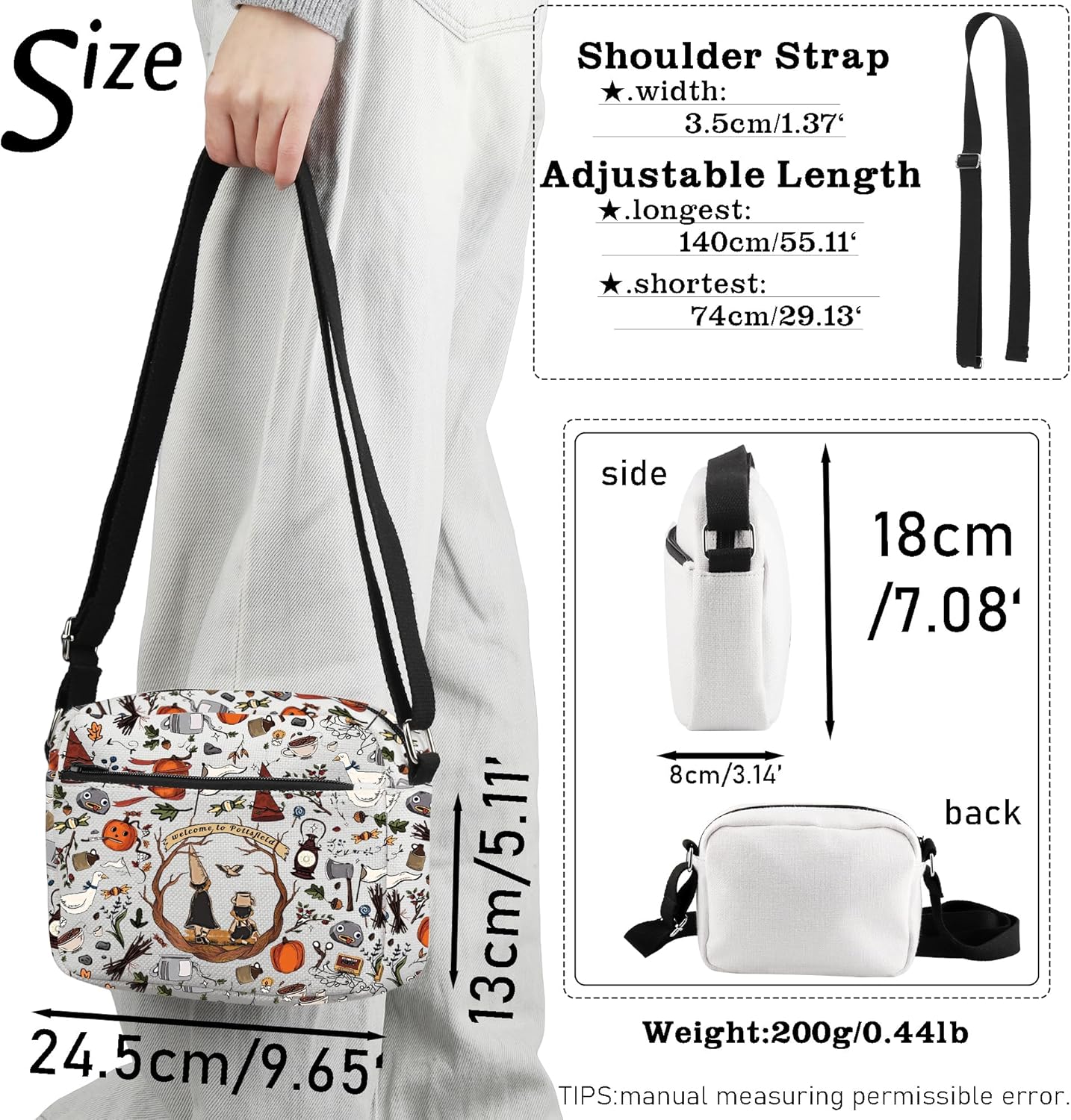 CMNIM Cartoons Inspired Merch Gifts Cartoon Characters Crossbody Purse Harvest Festival Garden Gifts Bag for Fans - Image 4