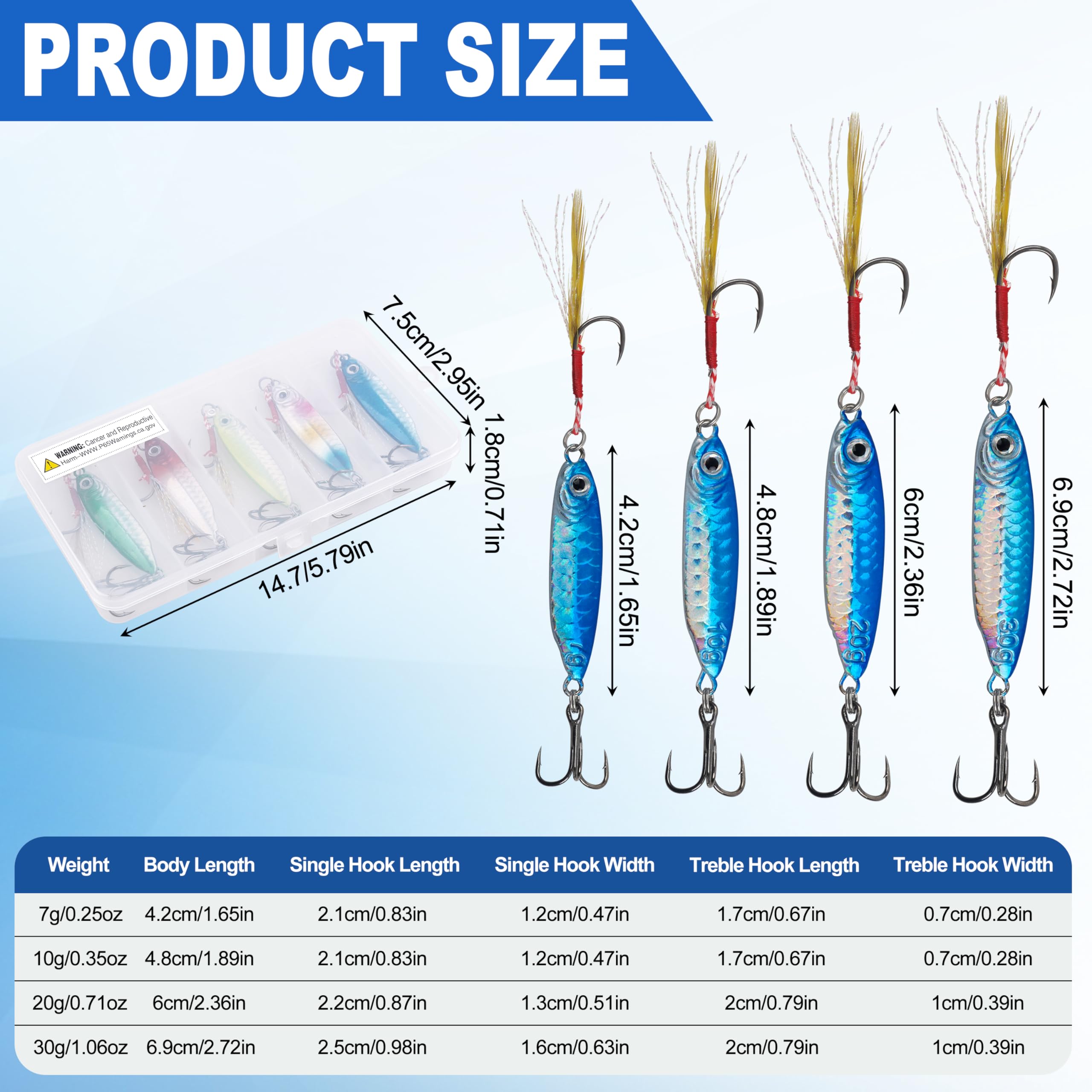 Salzwasser Jigs Löffel, Metall, Jigging, Angelköder, sinkende Metalllöffel, Mikro-Jigging-Köder, 5 Stück