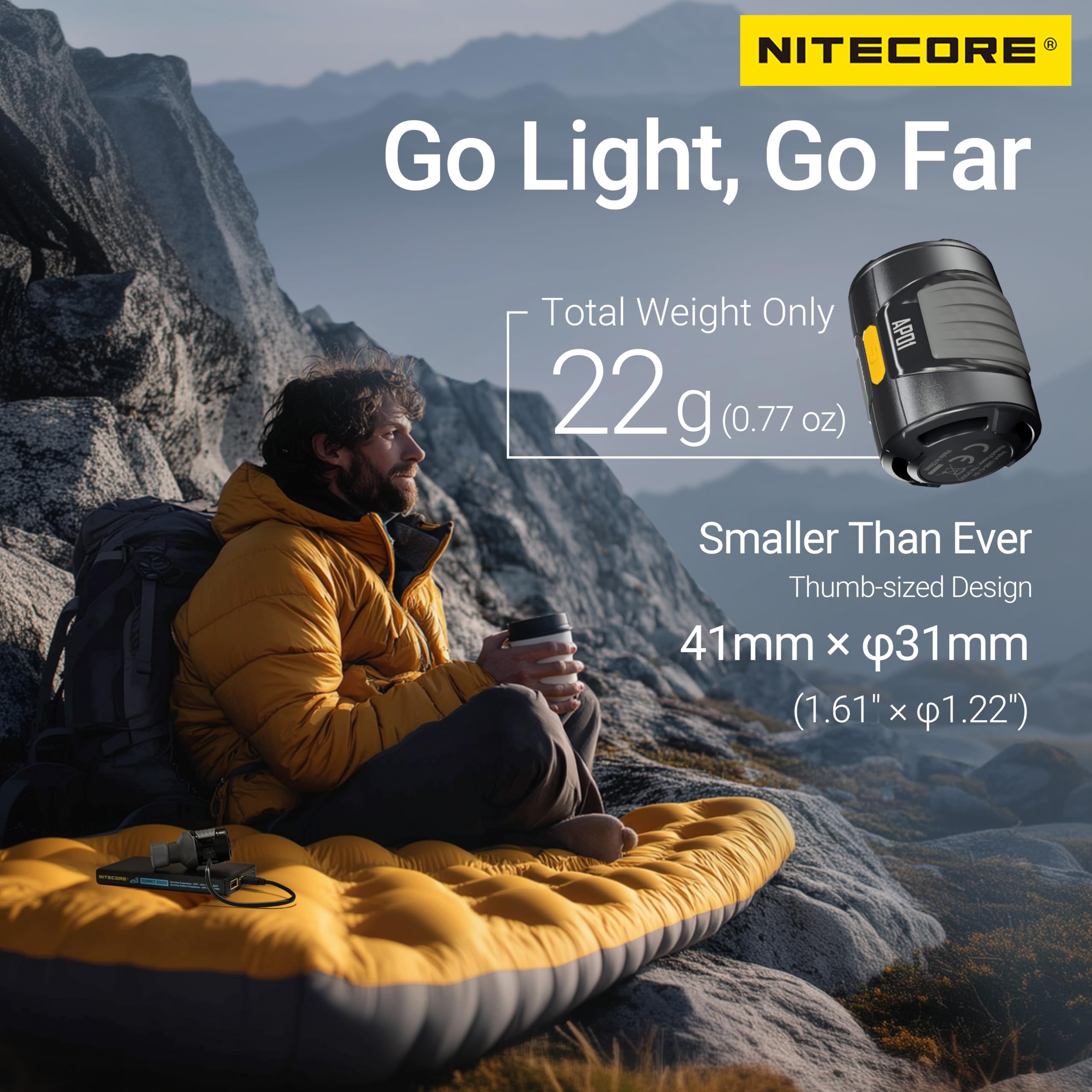 Nitecore AP01 Pompe à air portable ultra légère avec étiquette Nitecore