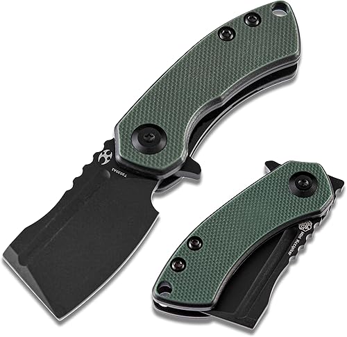 Miniatura 1 de KANSEPT T3030A1 Mini cuchillo de bolsillo Korvid cuchillo plegable para EDC con hoja de cuchilla de 145 pulgadas y mango G10 verde oliva mini aleta