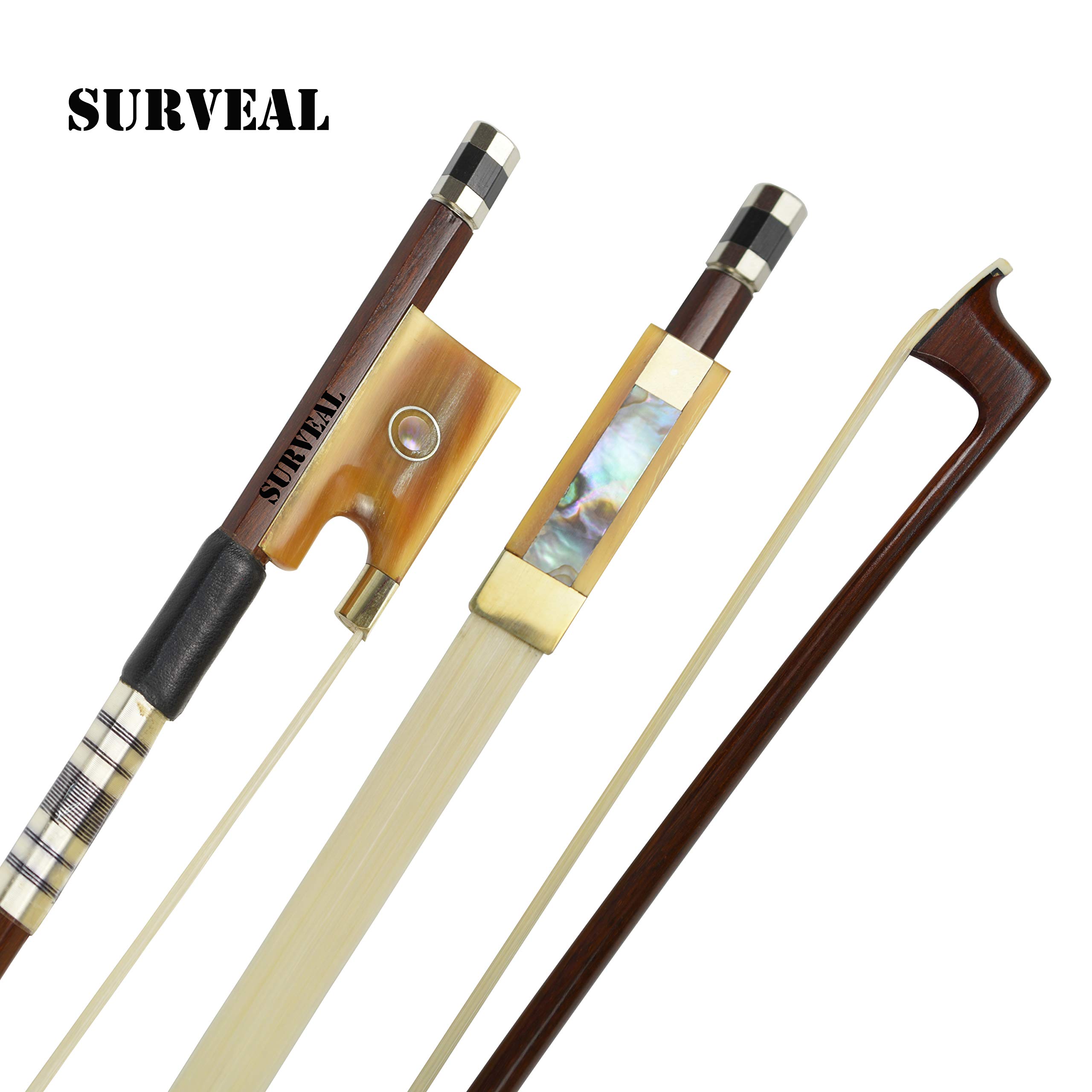 archetto per violino in legno di pernambuco con la migliore coda di cavallo della Mongolia e il miglior elastico, misura 4/4 4/4 Marrone
