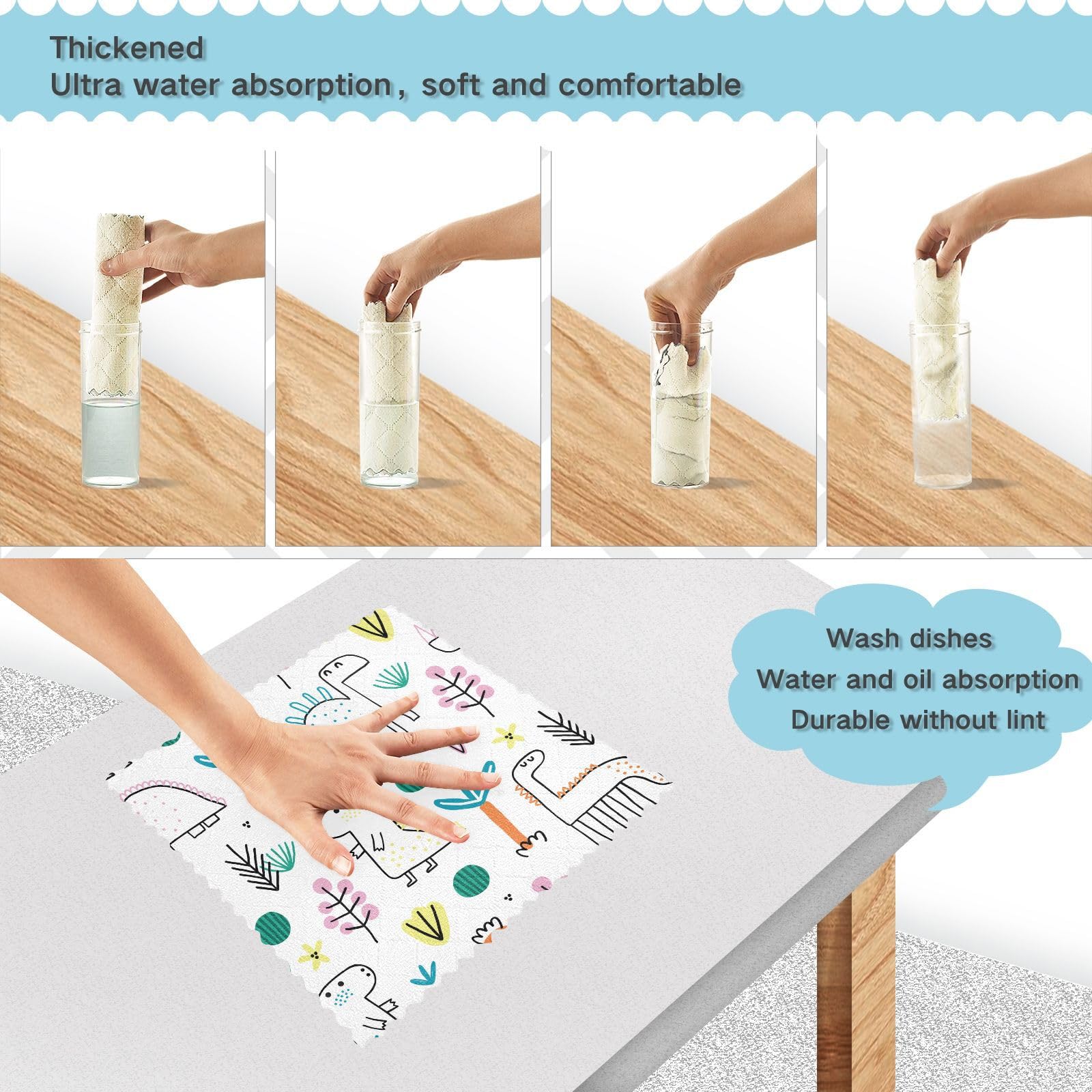 FRODOTGV Lot De 6 Torchons De Cuisine Et Torchons En Microfibre