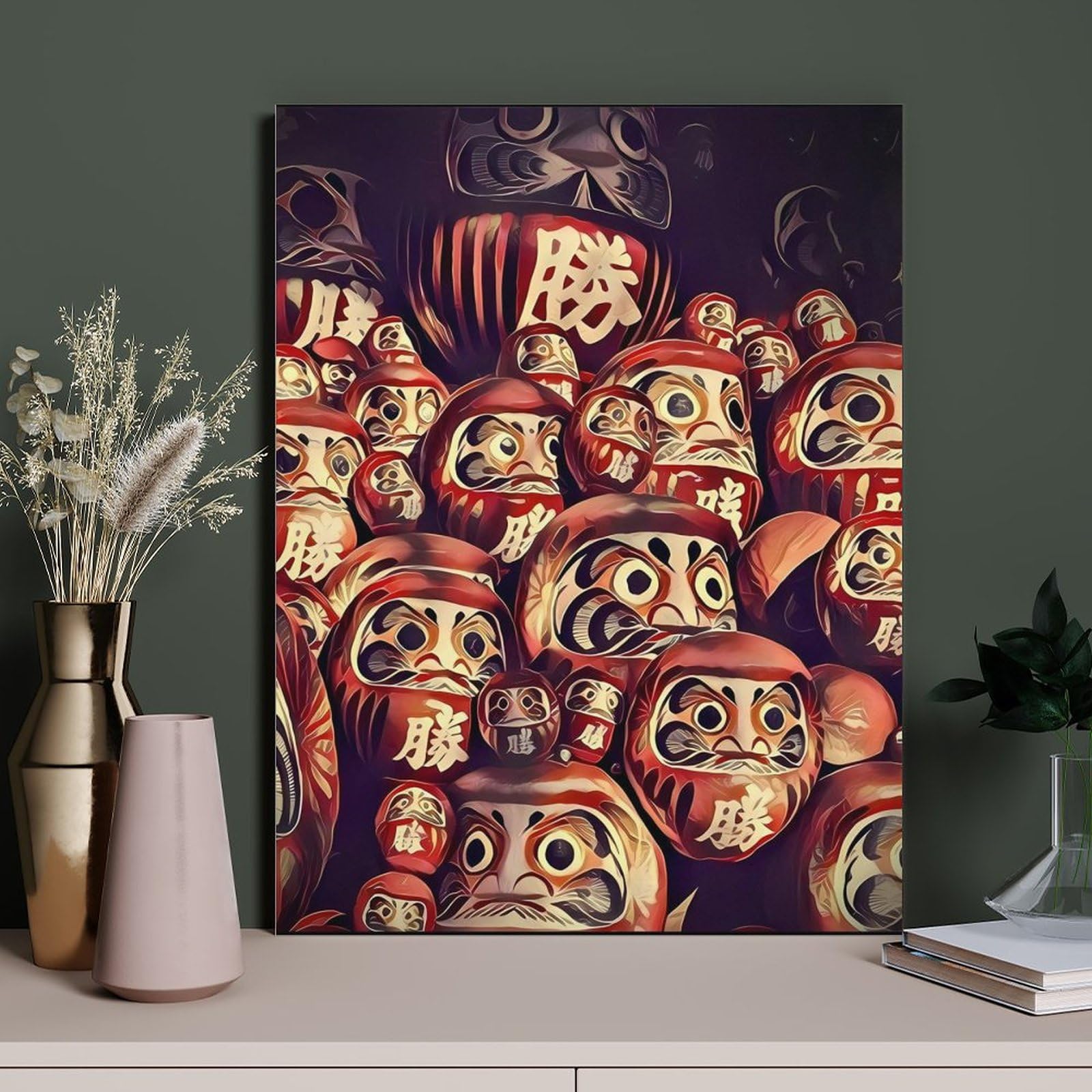 Amazon.co.jp: 福だるま 縁起物だるま キャンバス絵画 アートパネル 