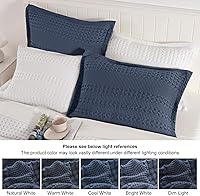 Vista 326 de PHF Fundas de almohada 100% algodón con tejido de gofre de 24 x 24 pulgadas, paquete de 2 fundas cuadradas para decoración elegante del hogar, sin